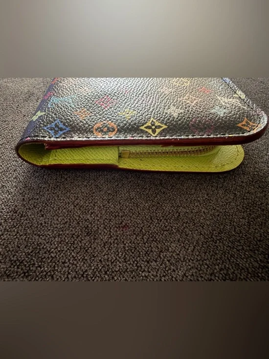 Louis Vuitton Black/Green Multicolor Mirakami Monogram Isolite Wallet w COA - Picture 4 of 9